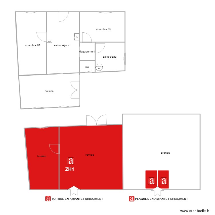 BERGEROLLE AM. Plan de 10 pièces et 104 m2