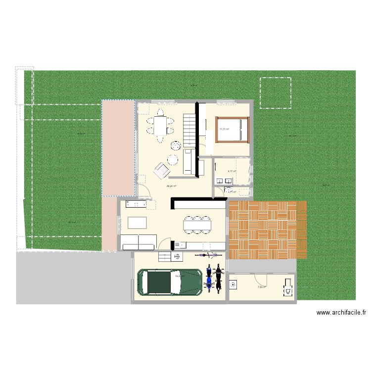 Maison 3. Plan de 6 pièces et 93 m2