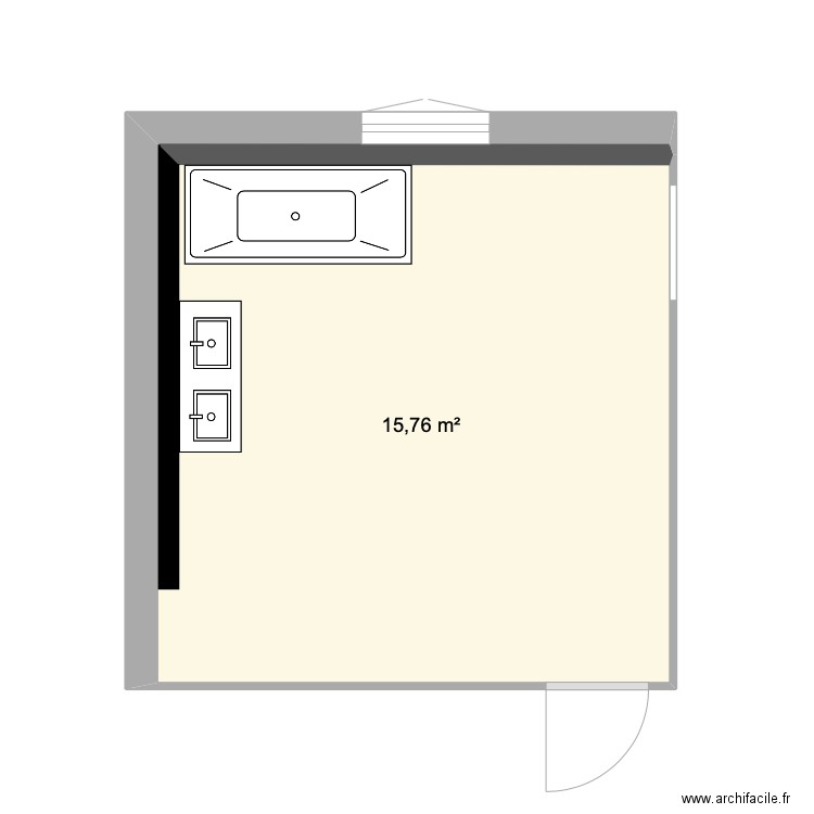 SALLE DE BAIN. Plan de 1 pièce et 16 m2