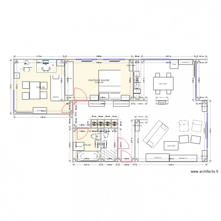 Appart meublé. Plan de 0 pièce et 0 m2