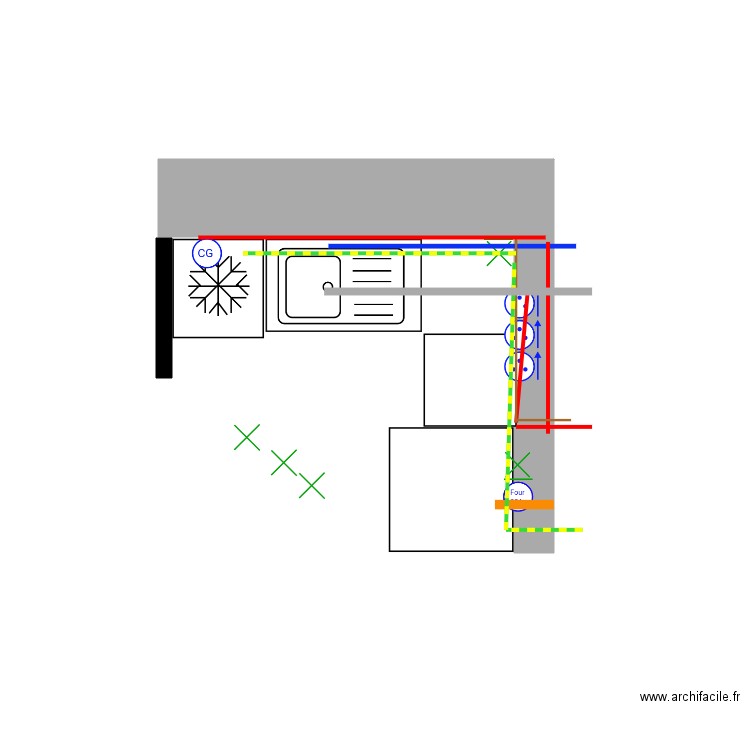 Cuisine. Plan de 0 pièce et 0 m2