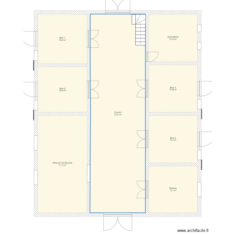 Barn Appartement. Plan de 8 pièces et 196 m2