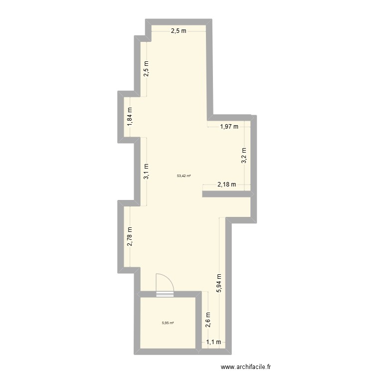 LA MAISON D ADELICE. Plan de 2 pièces et 59 m2