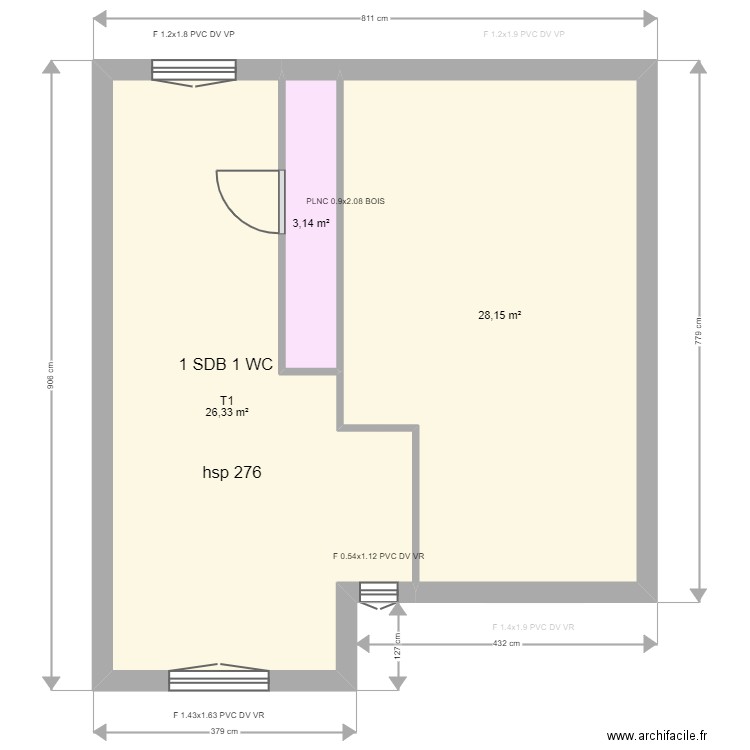 Collectif Luc . Plan de 7 pièces et 174 m2