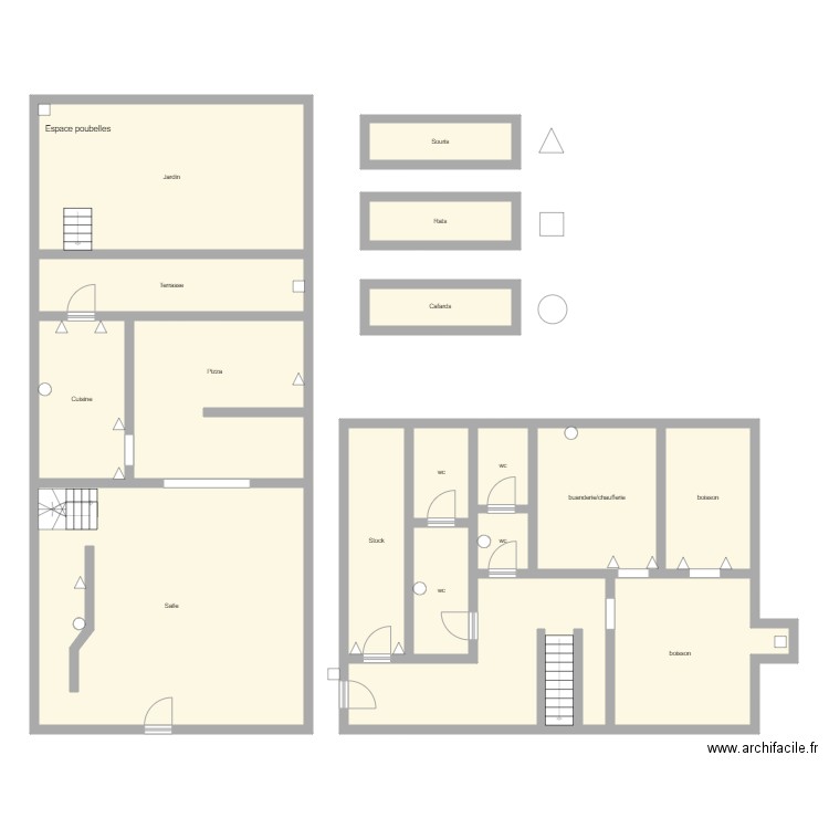 diff'k'fé. Plan de 16 pièces et 234 m2