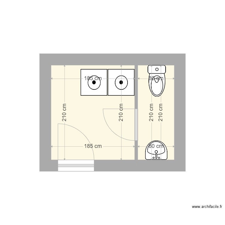 SDB 1. Plan de 0 pièce et 0 m2