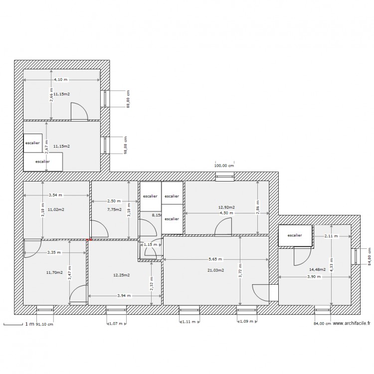 til chatel 1er etage . Plan de 0 pièce et 0 m2