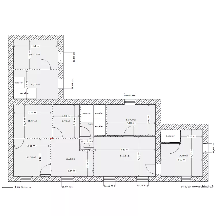 til chatel 1er etage . Plan de 
