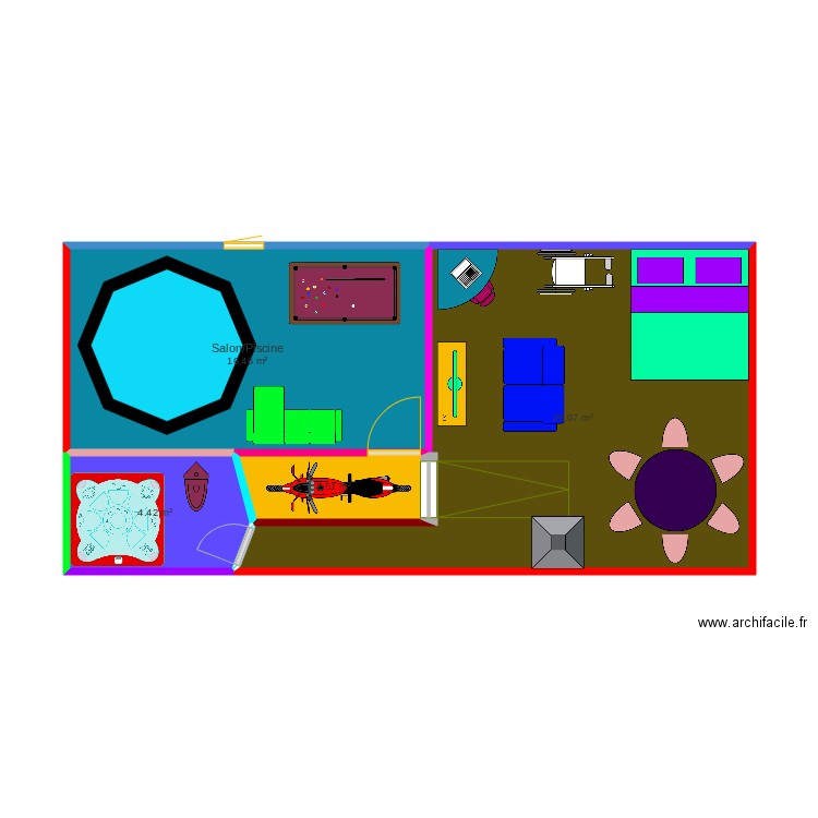 Maison en couleur. Plan de 0 pièce et 0 m2