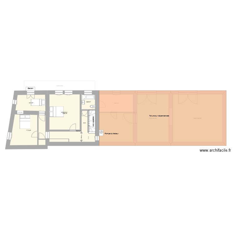 projet renovation maison actuelle variante. Plan de 0 pièce et 0 m2