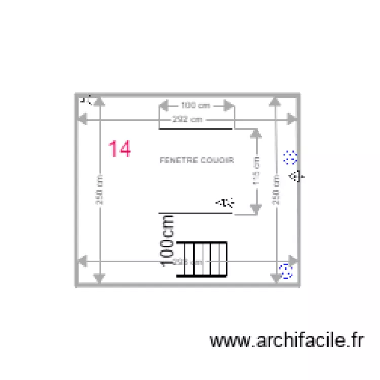 FENTRE COULOIR. Plan de 