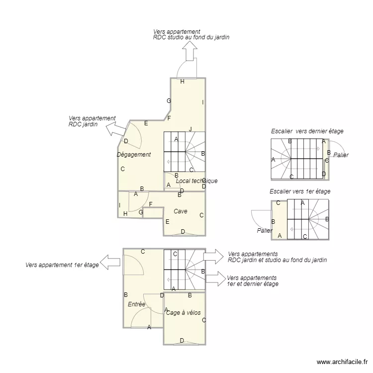 Croquis SCI PEN ER MER parties communes. Plan de 