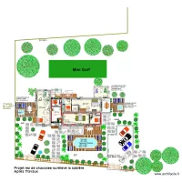plan masse rez de chauss&eacute;e terrasses piscine barri&egrave;res MINI GOLF