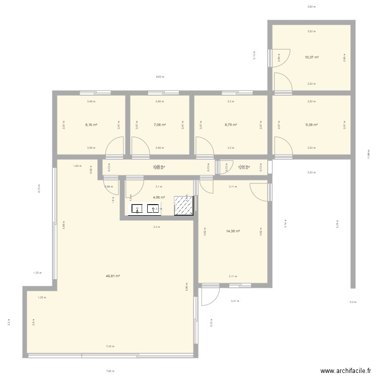 Maison Christelle et Ludo. Plan de 10 pièces et 115 m2