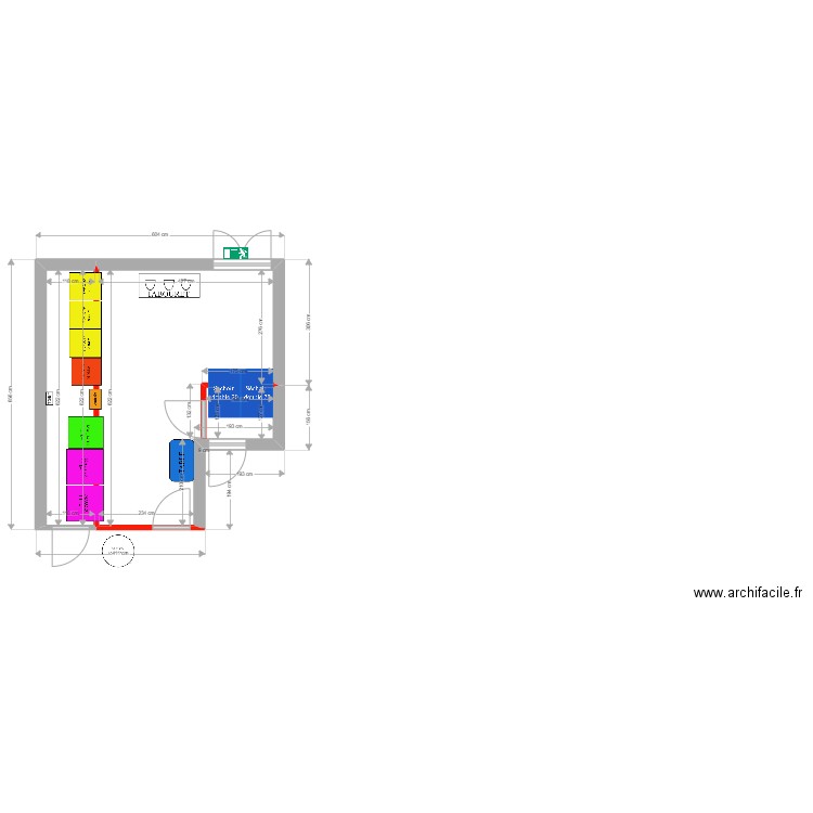 PROJET LAVERIE CHATILLON 05032022. Plan de 2 pièces et 30 m2