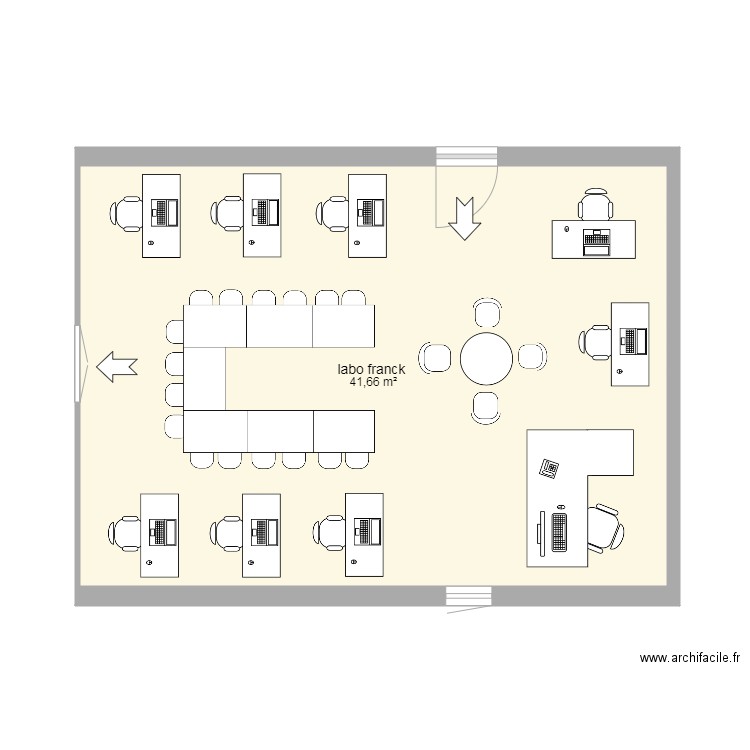 plan essai. Plan de 1 pièce et 42 m2