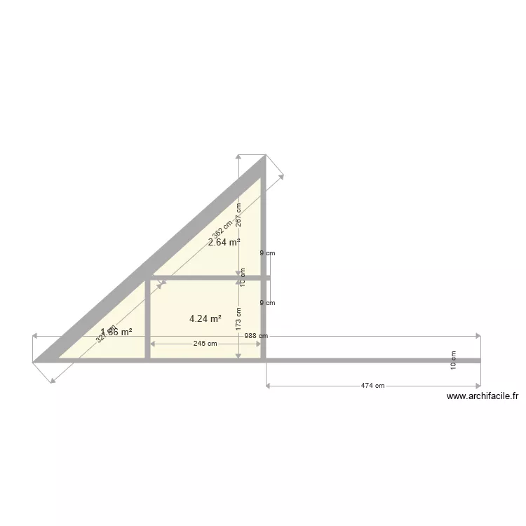 laloulalou coupe pignon &ccedil;m avec surface habitable. Plan de 