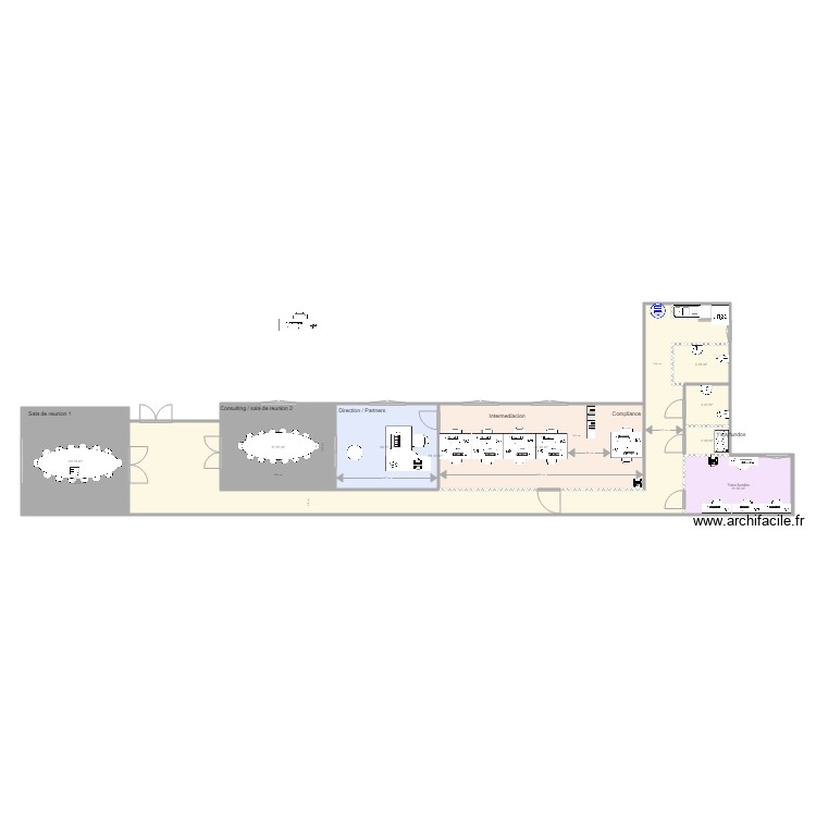bureau fortuny. Plan de 0 pièce et 0 m2