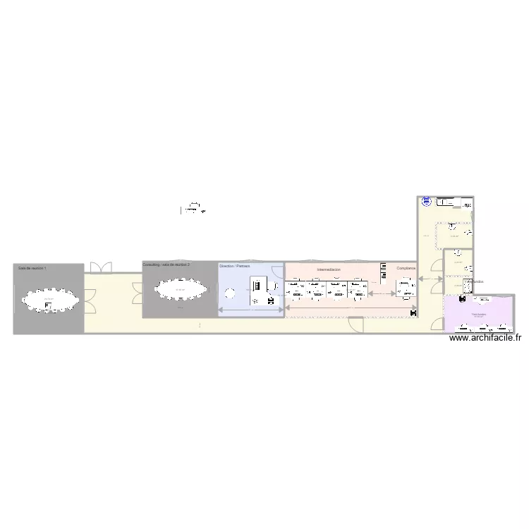 bureau fortuny. Plan de 