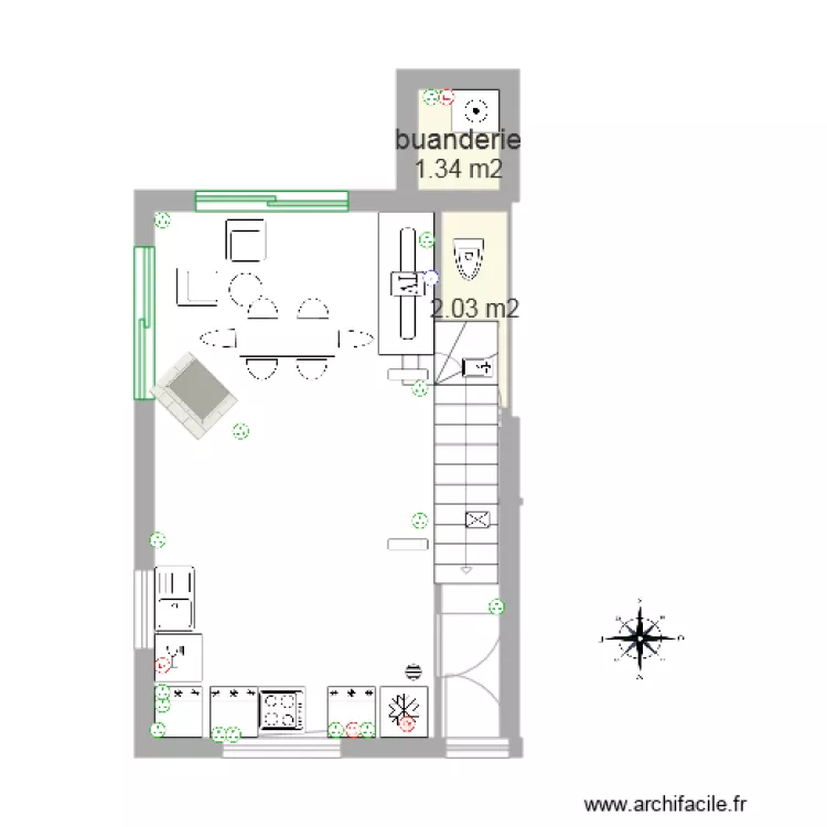 VB1 RDC escalier NS. Plan de VB1 RDC escalier NS. Plan de