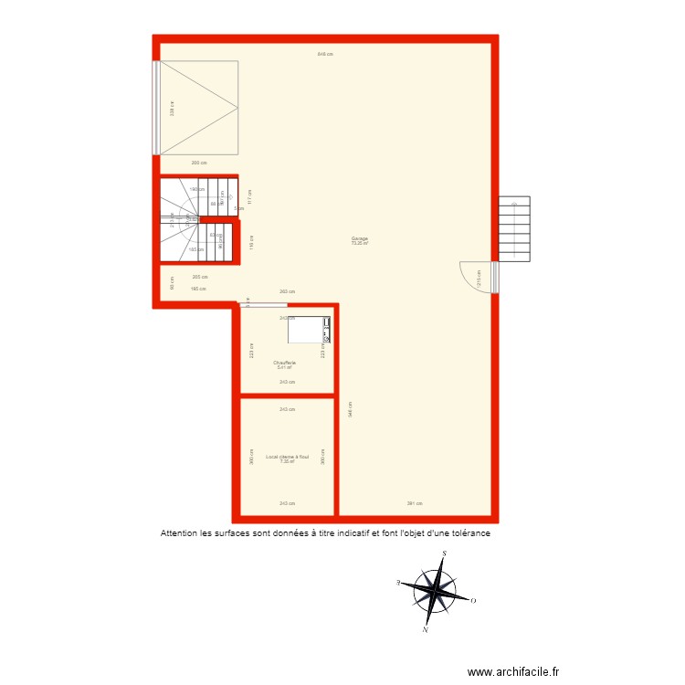 BI 2973 Sous sol côté. Plan de 0 pièce et 0 m2