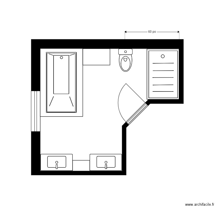 bouffard sdb. Plan de 0 pièce et 0 m2