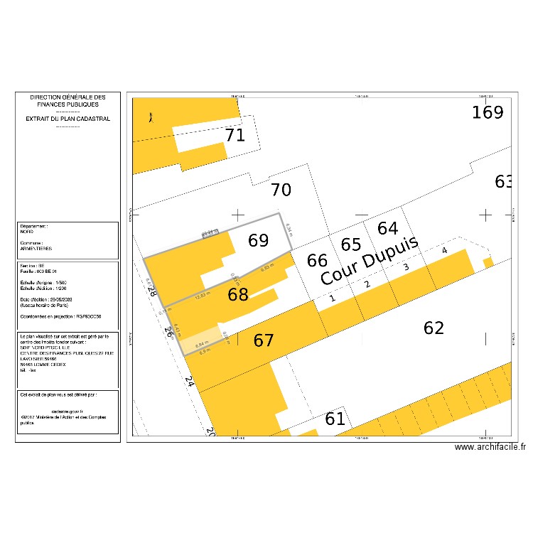 AC_0315 CADASTRE. Plan de 1 pièce et 174 m2