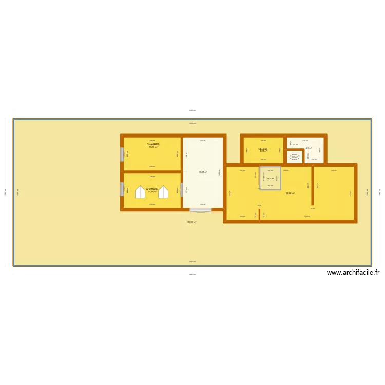 MAISON LONGERE ETAGE CHAMBRE. Plan de 