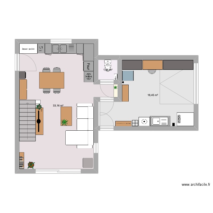 PLAN MAISON THYEZ. Plan de 3 pièces et 53 m2