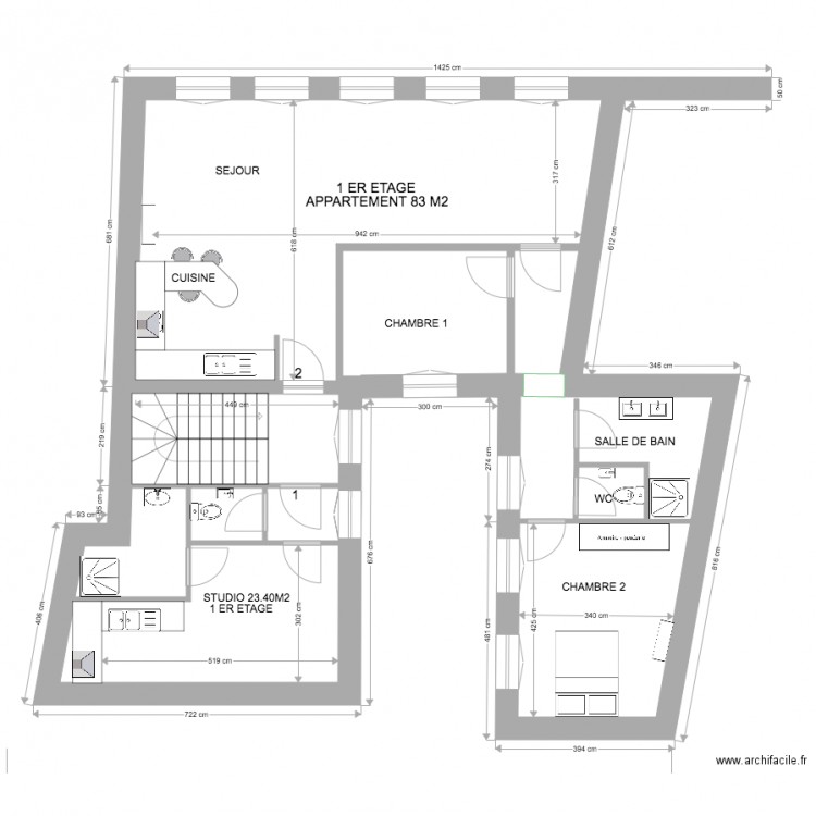 1ER ETAGE  A. Plan de 0 pièce et 0 m2