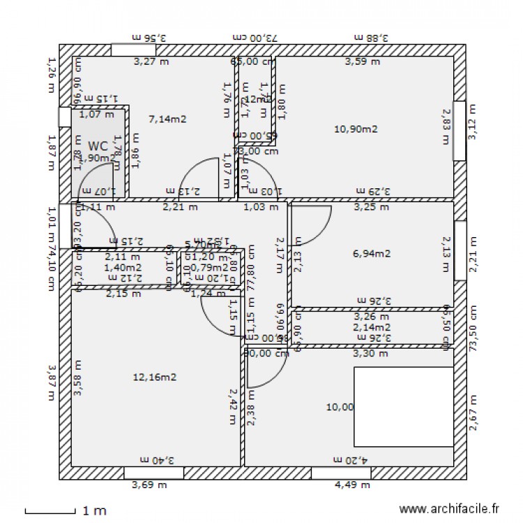 Maison espace nuit. Plan de 0 pièce et 0 m2