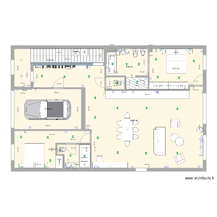 ROZES. Plan de 7 pièces et 139 m2