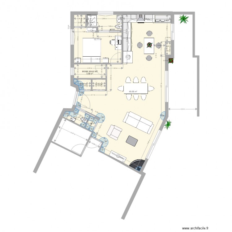 projet nouveau zone nord et est 3 et modif cuisine ilot. Plan de 0 pièce et 0 m2