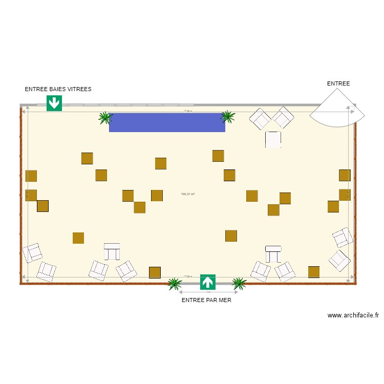 PLAN TERRASSE PLAIS DES CONGRES . Plan de 1 pièce et 155 m2