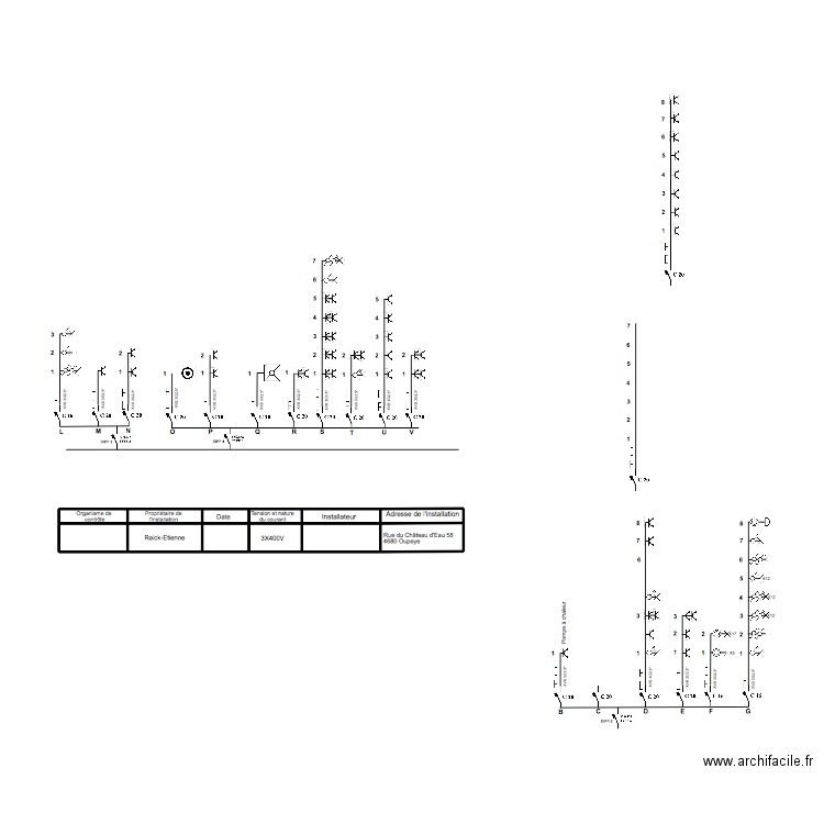 Schéma de principe RDCE 2. Plan de 11 pièces et 8 m2