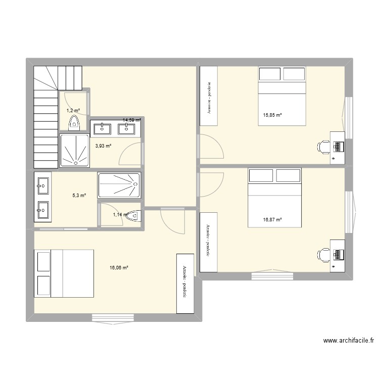 AlsaceSS. Plan de 8 pièces et 75 m2