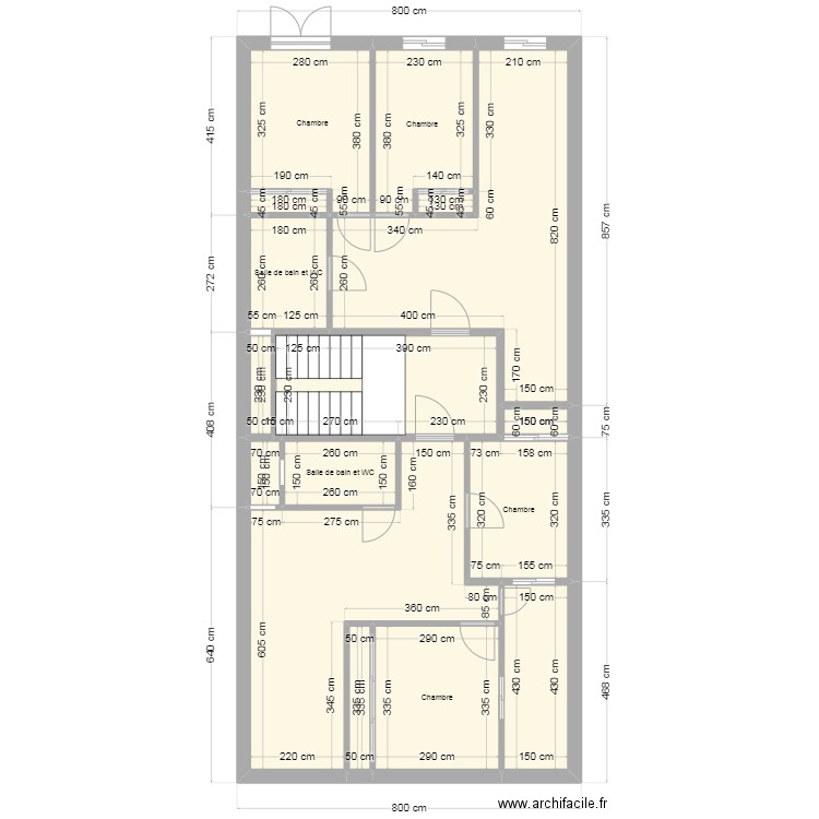 maison 3. Plan de 16 pièces et 116 m2