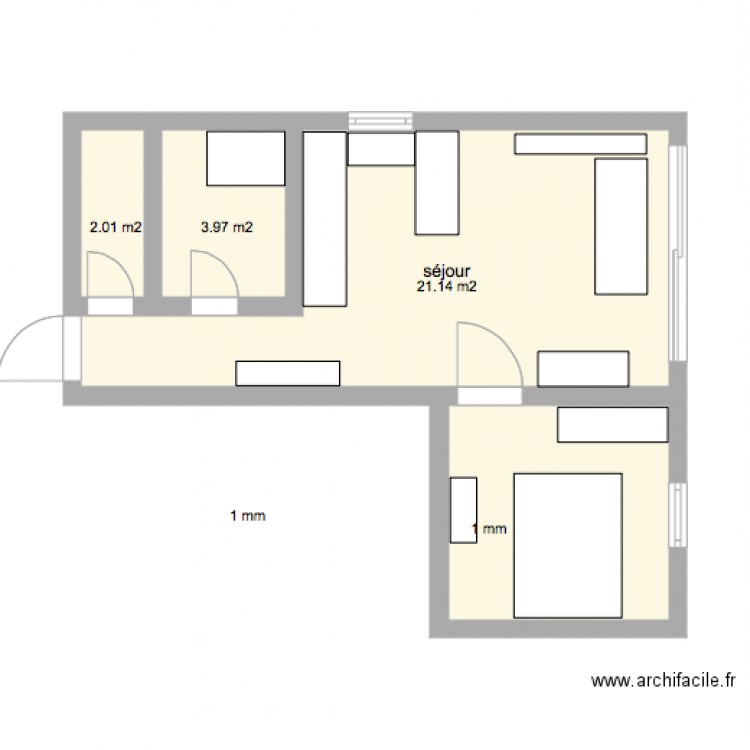 appart 35m2. Plan de 0 pièce et 0 m2