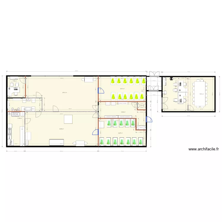 creche 11 avec bureau intérieur et syndicat. Plan de creche 11 avec bureau intérieur et syndicat. Plan de