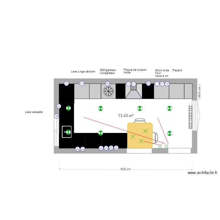 Cuisine Conches éléctricité. Plan de 0 pièce et 0 m2