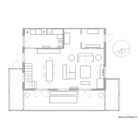 Plan chalet 2 variante entr&eacute;e escalier ouest salon