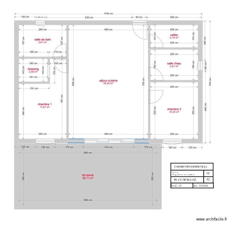 fred plan de masse. Plan de 8 pièces et 104 m2