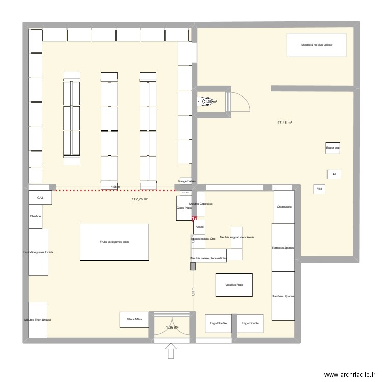 Véli Market Caisse a gauche Test Mail du 21.10. Plan de 4 pièces et 162 m2