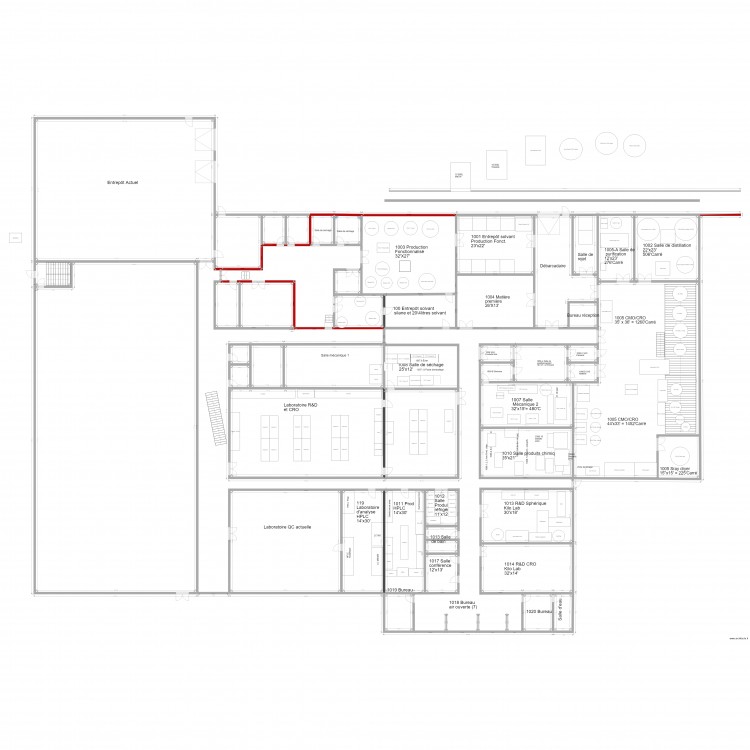 V98 Agrandissement GMP 14 000p2 Locaux et Équipements V97. Plan de 0 pièce et 0 m2