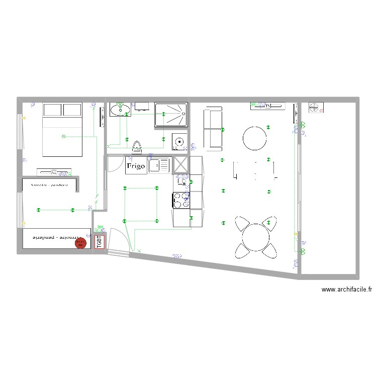 remy. Plan de 4 pièces et 42 m2