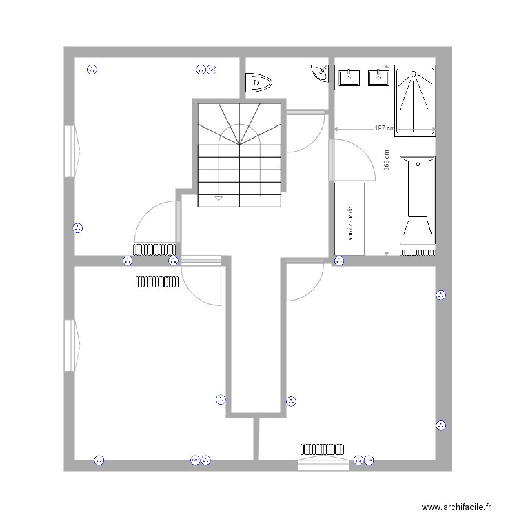 DSFA 1er etage Cloisons. Plan de 0 pièce et 0 m2