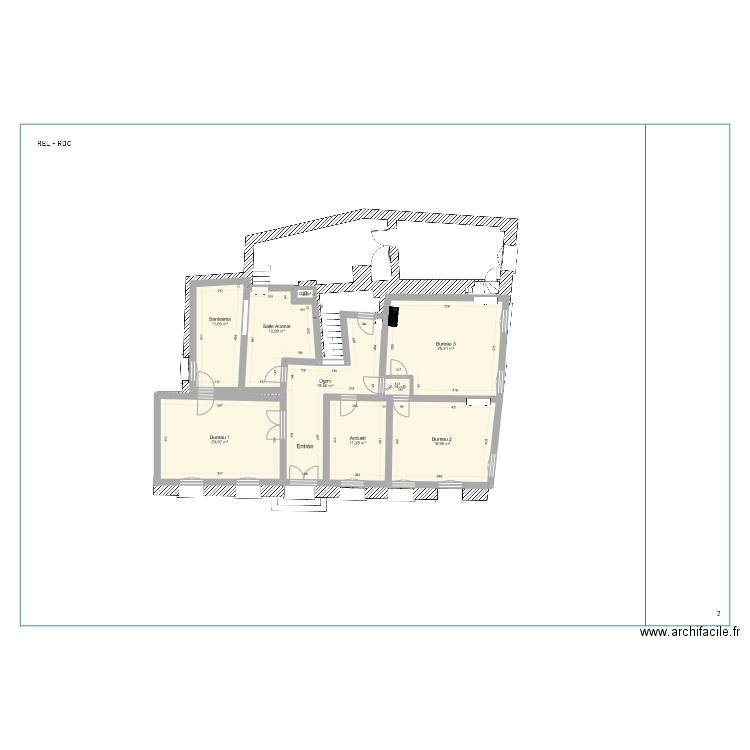 albertas RDC - cotes. Plan de 9 pièces et 125 m2