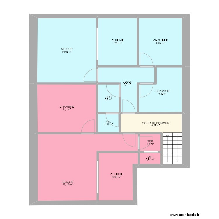 GARNAUD. Plan de 21 pièces et 317 m2