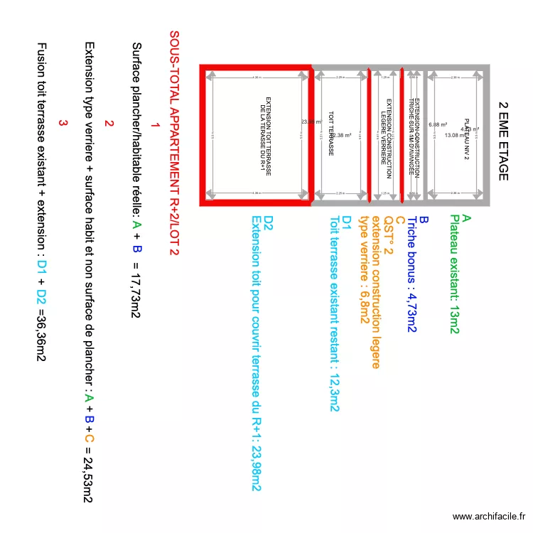 APPARTEMENT LOT 2 R2. Plan de 