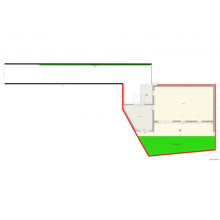 maison et servitude 2. Plan de 0 pièce et 0 m2